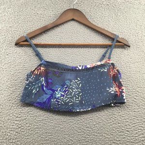 Three Days Floral Bandeau Top Blue‎ S